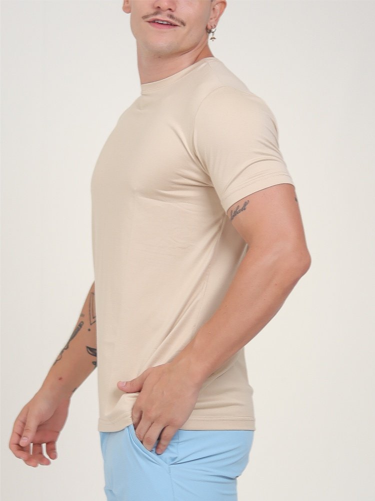 Tech T-shirt Vellutato Bege - Imagem 3