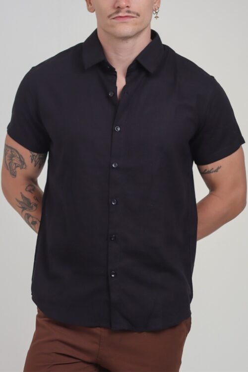 Camisa de Linho Preto