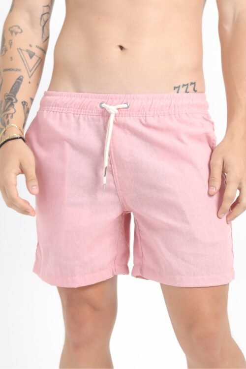 Short de Linho Rosa Bebê