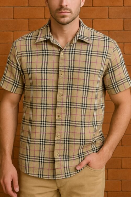 Camisa Flanelada Xadrez Bege