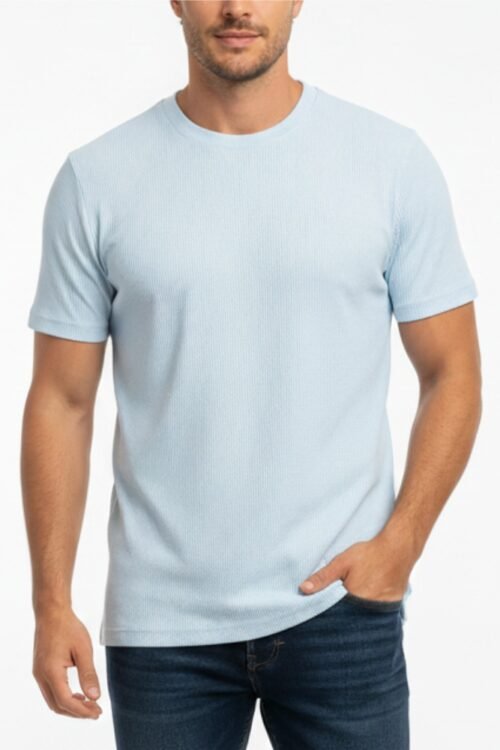 Camiseta Canelada Azul Bebê