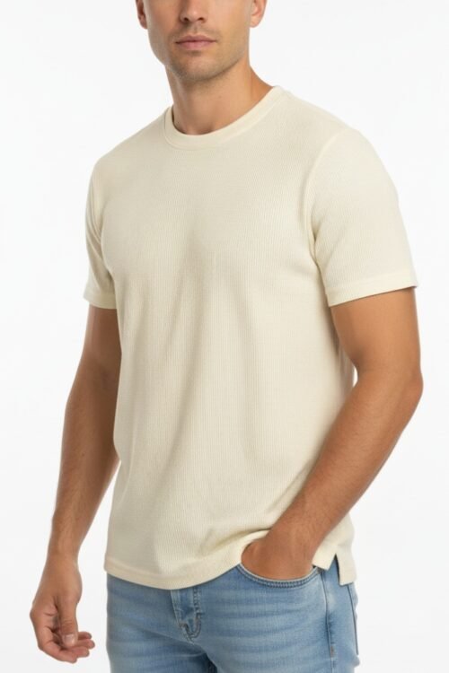 Camiseta Canelada Creme