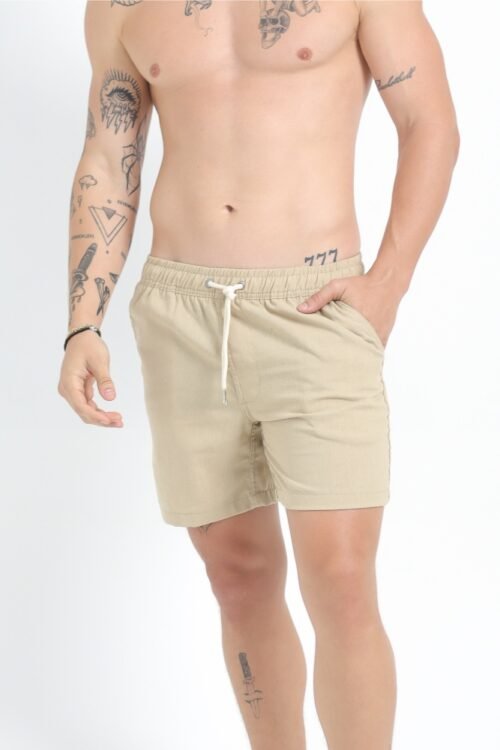 Short de Linho Bege