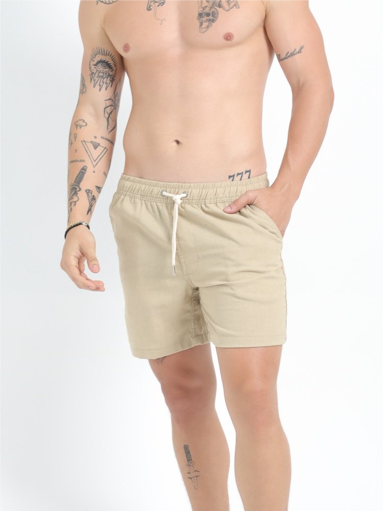 Short de Linho Bege