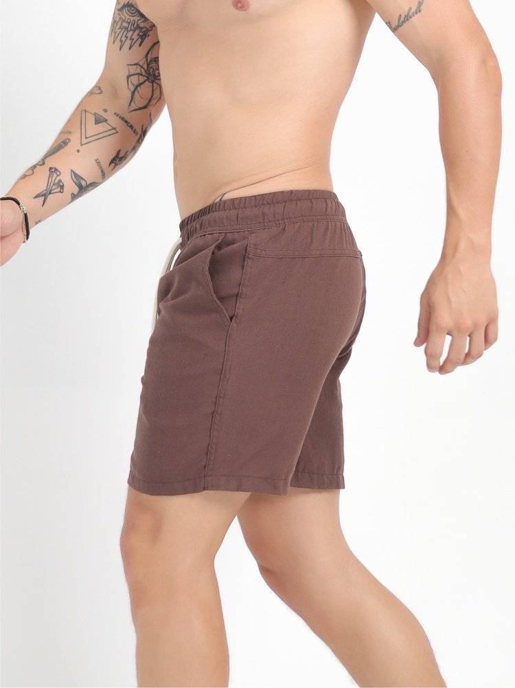 Short de Linho Marrom - Imagem 2