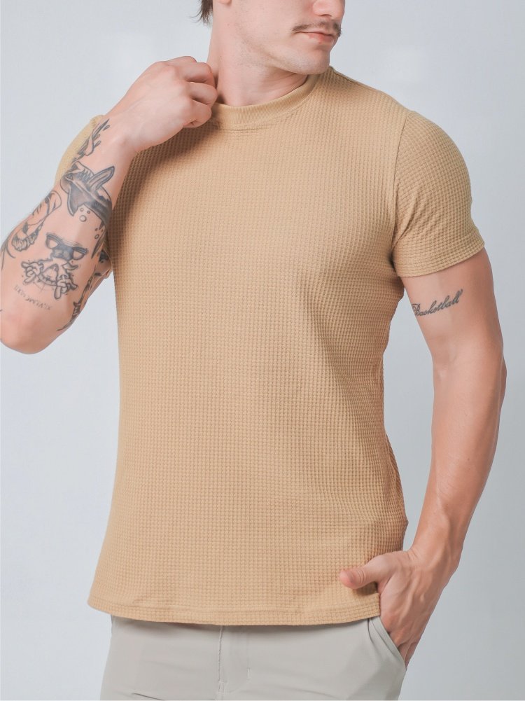 Camiseta Tricot Bege