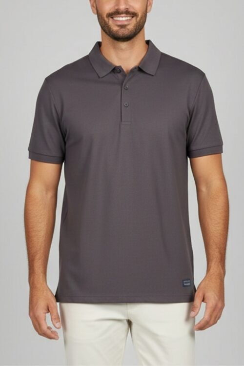 Tech Polo Texturizada Cinza Escuro