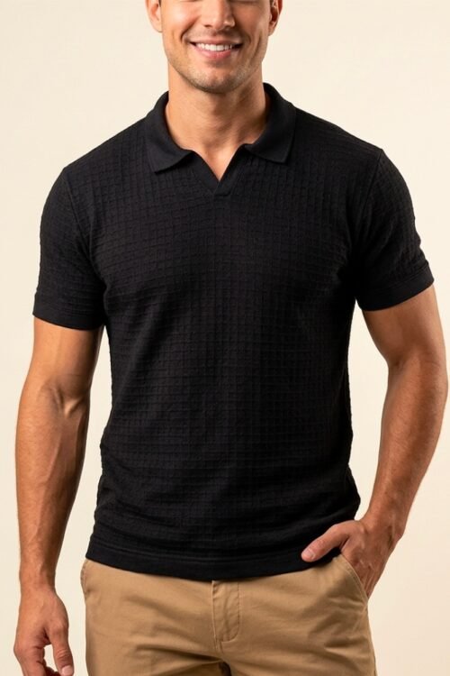 Polo de Tricot Italiana Preto