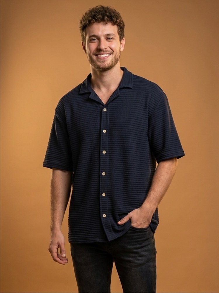 Camisa de Tricot Oversize Black